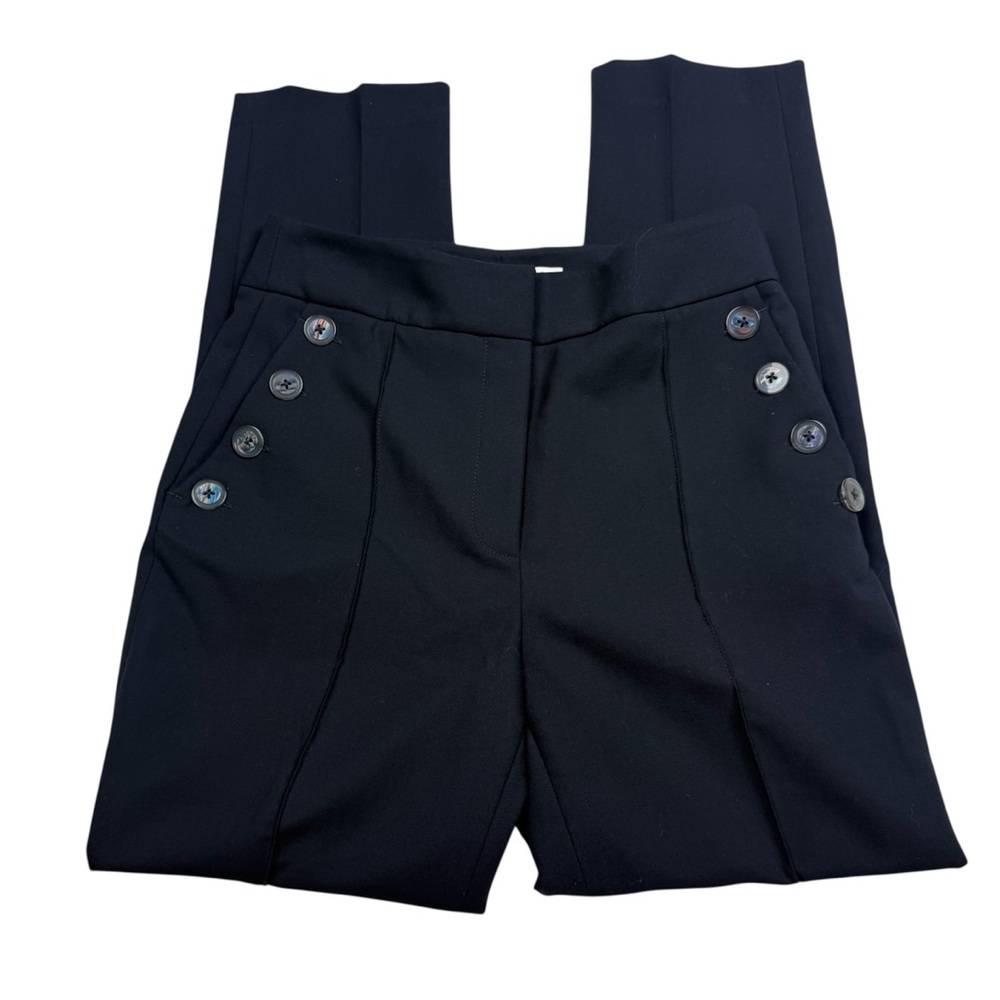 Veronica Beard Navy Friedman button pant
